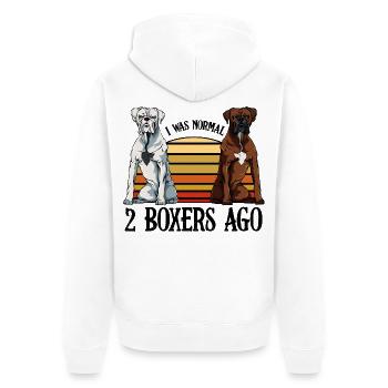 boxer - Unisex Premium Organic Zip Hoodie - white - Back - Thijin (182cm)