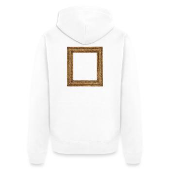 Goldener Bilderrahmen - Unisex Premium Bio Zip Hoodie - Weiß - Hinten - Thijin (182cm)