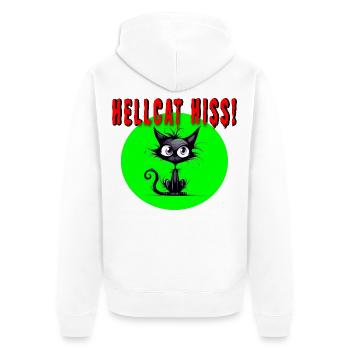Höllenkatze zischt! 2 - Unisex Premium Bio Zip Hoodie - Weiß - Hinten - Thijin (182cm)