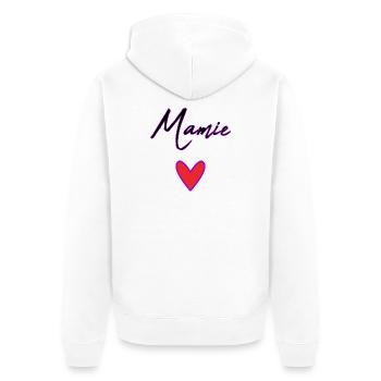 OMA. MAMA. OMA. MUTTERTAG - Unisex Premium Bio Zip Hoodie - Weiß - Hinten - Thijin (182cm)