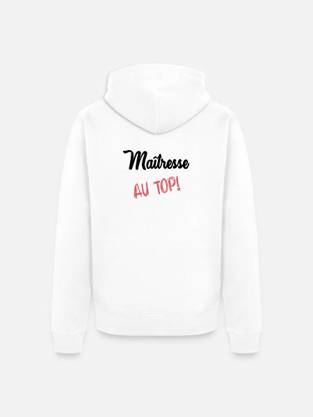 MISTRESS - Unisex Premium Organic Zip Hoodie - white