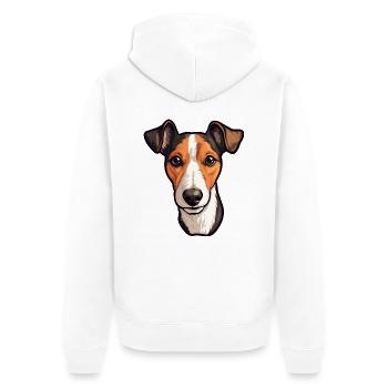 Glatter Foxterrier Hunderasse Cartoon Kawaii Illust - Unisex Premium Bio Zip Hoodie - Weiß - Hinten - Thijin (182cm)