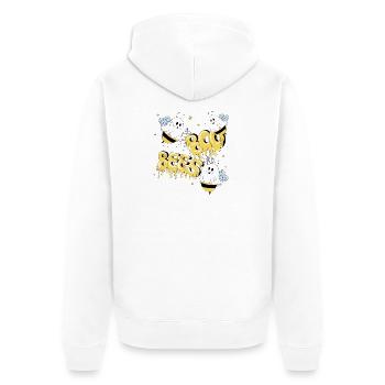 Boo Bees - Unisex Premium Bio Zip Hoodie - Weiß - Hinten - Thijin (182cm)