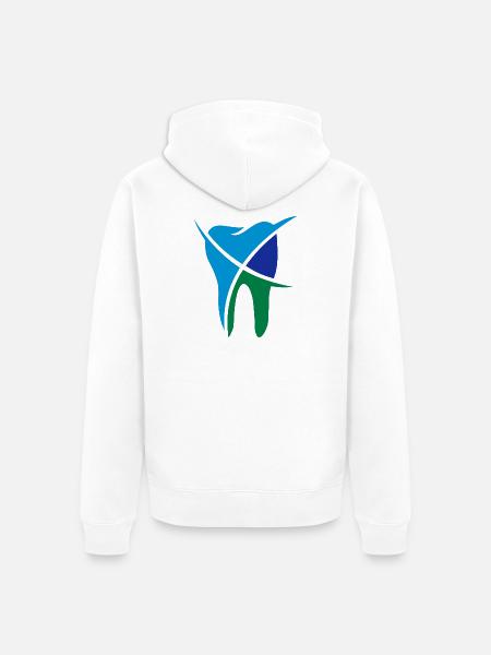 Zahn 3-farbig - Unisex Premium Bio Zip Hoodie - Weiß