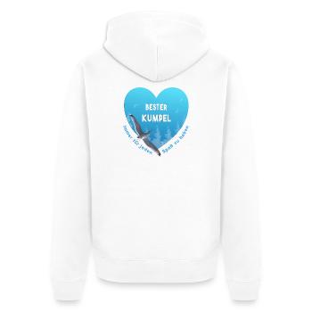 bester Kumpel - Unisex Premium Bio Zip Hoodie - Weiß - Hinten - Thijin (182cm)