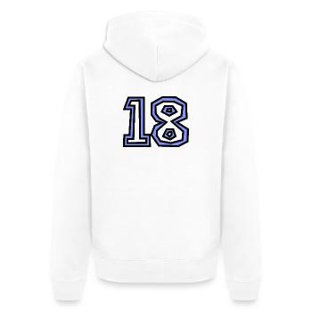 18. 18 JAHRE ALT. 18-JÄHRIGES JUBILÄUM. GEBURTSTAG 18 JAHRE. - Unisex Premium Bio Zip Hoodie - Weiß - Hinten - Thijin (182cm)