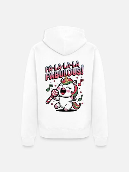 Fa-la-la-la Fabulous! - Unisex Premium Organic Zip Hoodie - white