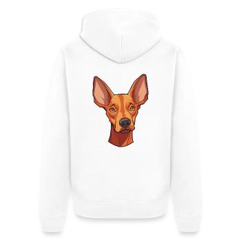 Cirneco Dell Ätna Hunderasse Cartoon Kawaii Illustration - Unisex Premium Bio Zip Hoodie - Weiß - Hinten - Thijin (182cm)