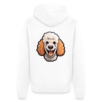 Pudel, Hund, Rasse, Aquarell, Cartoon, Kawaii, Clipart - Unisex Premium Bio Zip Hoodie - Weiß - Hinten - Thijin (182cm)