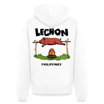 Lechon Philippines Cochon de lait Cebu Manille Cadeau - Veste à capuche bio Premium Unisexe - blanc - Dos - Thijin (182cm)