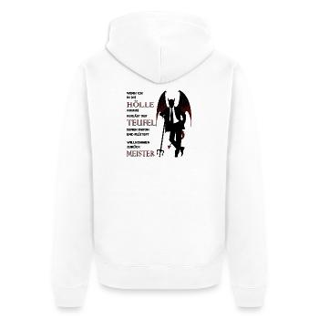 Teufel Satan Luzifer Hölle Halloween - Unisex Premium Bio Zip Hoodie - Weiß - Hinten - Thijin (182cm)