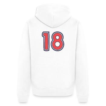 18. 18 ANS - Veste à capuche bio Premium Unisexe - blanc - Dos - Thijin (182cm)