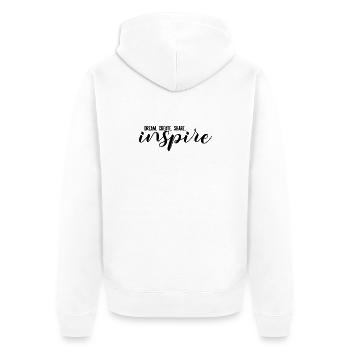 RÊVER. CRÉER. PARTAGER. inspirer - Veste à capuche bio Premium Unisexe - blanc - Dos - Thijin (182cm)