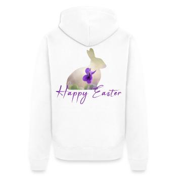 Happy Easter - Unisex Premium Bio Zip Hoodie - Weiß - Hinten - Thijin (182cm)
