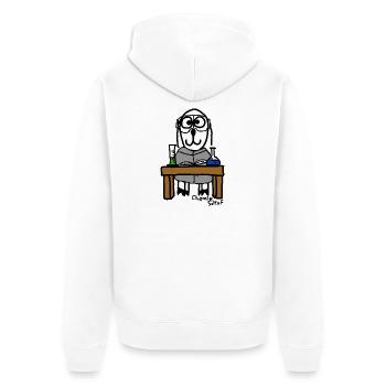 Chemie ScHoF - Unisex Premium Bio Zip Hoodie - Weiß - Hinten - Thijin (182cm)