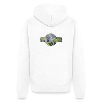 Lena - Unisex Premium Bio Zip Hoodie - Weiß - Hinten - Thijin (182cm)