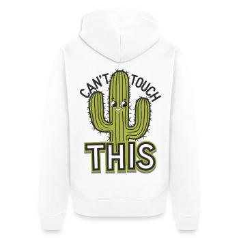 Can't Touch This - Unisex Premium Organic Zip Hoodie - white - Back - Thijin (182cm)