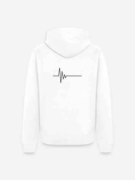 EKG Schwarz - Unisex Premium Bio Zip Hoodie - Weiß