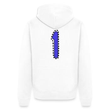 1. 1 AN. 1er ANNIVERSAIRE. ANNIVERSAIRE 1 AN - Veste à capuche bio Premium Unisexe - blanc - Dos - Thijin (182cm)