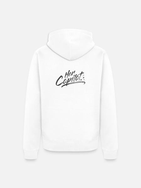 Her Copilot - Unisex Premium Organic Zip Hoodie - white