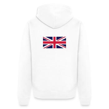 UNION JACK - Unisex Premium Bio Zip Hoodie - Weiß - Hinten - Thijin (182cm)