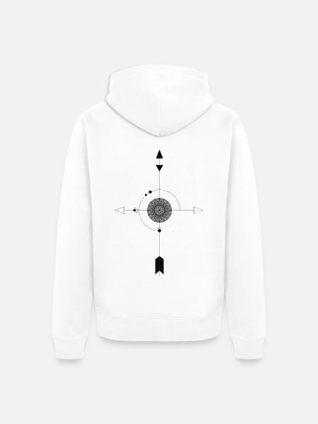 Kompass - Unisex Premium Bio Zip Hoodie - Weiß