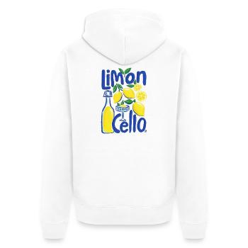 Cooles Design - Unisex Premium Bio Zip Hoodie - Weiß - Hinten - Thijin (182cm)