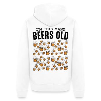 Bierkrüge Muster Kollektion Geburtstag 50 - Unisex Premium Bio Zip Hoodie - Weiß - Hinten - Thijin (182cm)
