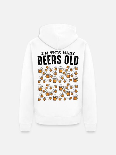 Beer Mug Pattern Collection Birthday 50 - Unisex Premium Organic Zip Hoodie - white