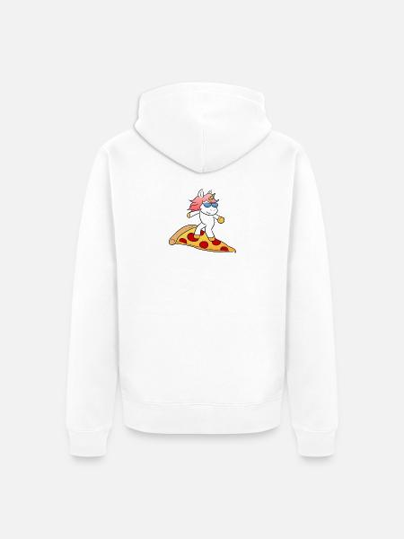 Pizza Unicorn - Unisex Premium Bio Zip Hoodie - Weiß
