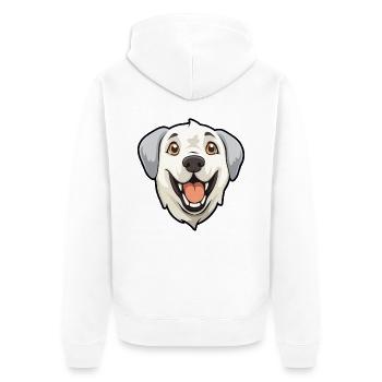 Große Pyrenäen-Hunderasse Aquarell-Karikatur Kawaii - Unisex Premium Bio Zip Hoodie - Weiß - Hinten - Thijin (182cm)