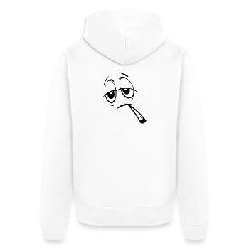 weed thc stoned - Stay calm, smoke weed - Unisex Premium Organic Zip Hoodie - white - Back - Thijin (182cm)