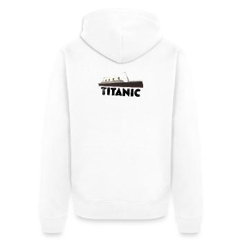 Titanic Retro - Unisex Premium Bio Zip Hoodie - Weiß - Hinten - Thijin (182cm)