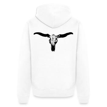 tierschädel rind - Unisex Premium Bio Zip Hoodie - Weiß - Hinten - Thijin (182cm)