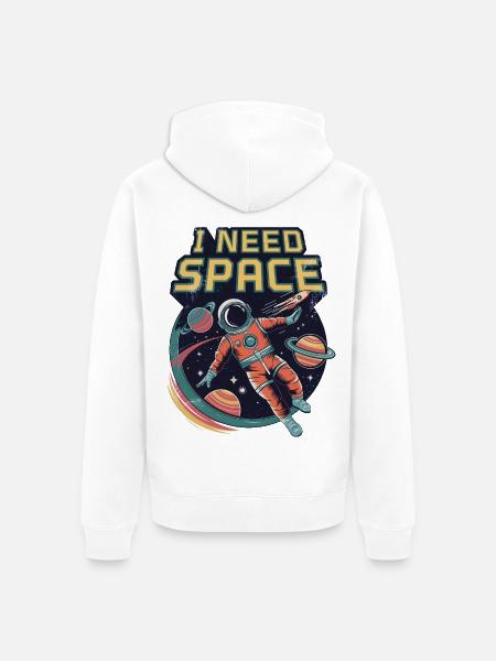 I Need Space - Unisex Premium Organic Zip Hoodie - white