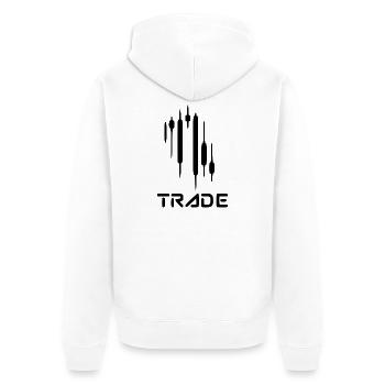 Handel - Unisex Premium Bio Zip Hoodie - Weiß - Hinten - Thijin (182cm)