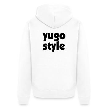 Style Yugo - style unifié des Balkans - Veste à capuche bio Premium Unisexe - blanc - Dos - Thijin (182cm)