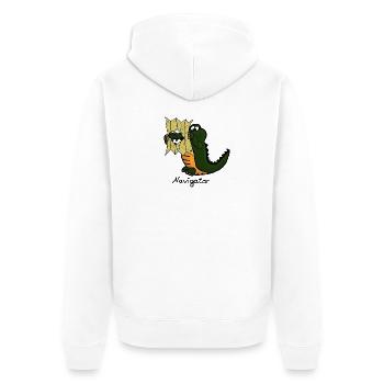 Navigateur - Veste à capuche bio Premium Unisexe - blanc - Dos - Thijin (182cm)