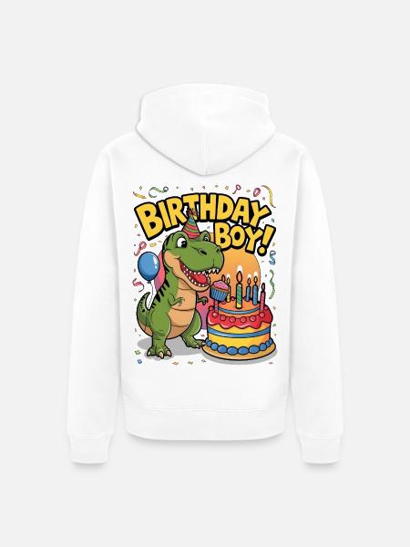 Birthday Boy - Unisex Premium Organic Zip Hoodie - white