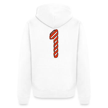 1. 1 JAHR. 1. JAHRESTAG. 1 JAHR GEBURTSTAG - Unisex Premium Bio Zip Hoodie - Weiß - Hinten - Thijin (182cm)