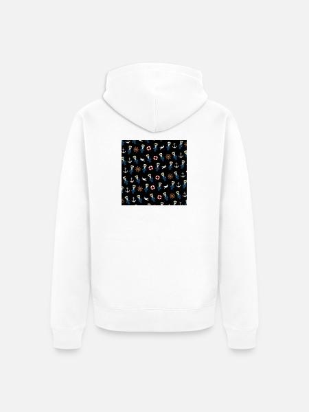 Marine - Unisex Premium Bio Zip Hoodie - Weiß