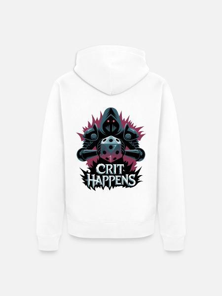 Crit Happens - Unisex Premium Organic Zip Hoodie - white