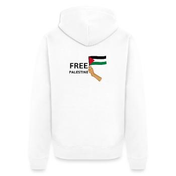 FREE PALASTINE | Gaza | Demonstration - Unisex Premium Bio Zip Hoodie - Weiß - Hinten - Thijin (182cm)