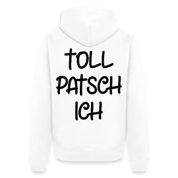 Tollpatsch Ich tollpatschig lustig tollpatschich - Unisex Premium Bio Zip Hoodie - Weiß - Hinten - Thijin (182cm)