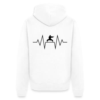Kampfsport - Unisex Premium Bio Zip Hoodie - Weiß - Hinten - Thijin (182cm)