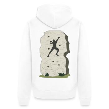 Klettern Kletterer Bouldern Bergsteiger - Unisex Premium Bio Zip Hoodie - Weiß - Hinten - Thijin (182cm)