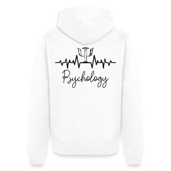 Psychologe - Unisex Premium Bio Zip Hoodie - Weiß - Hinten - Thijin (182cm)
