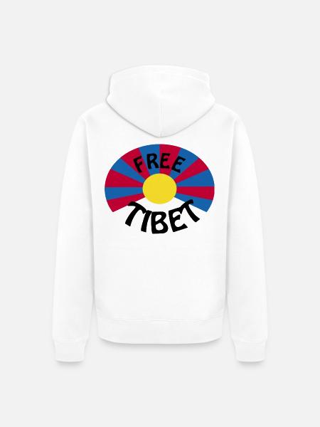 free tibet - Unisex Premium Bio Zip Hoodie - Weiß