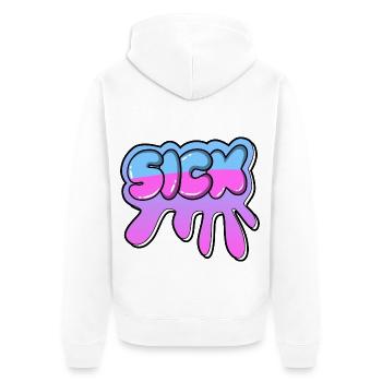 Graffiti - Unisex Premium Bio Zip Hoodie - Weiß - Hinten - Thijin (182cm)