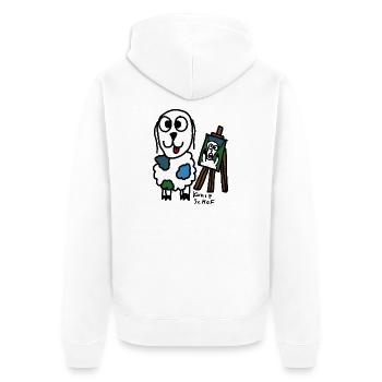 Kunst ScHoF - Unisex Premium Bio Zip Hoodie - Weiß - Hinten - Thijin (182cm)